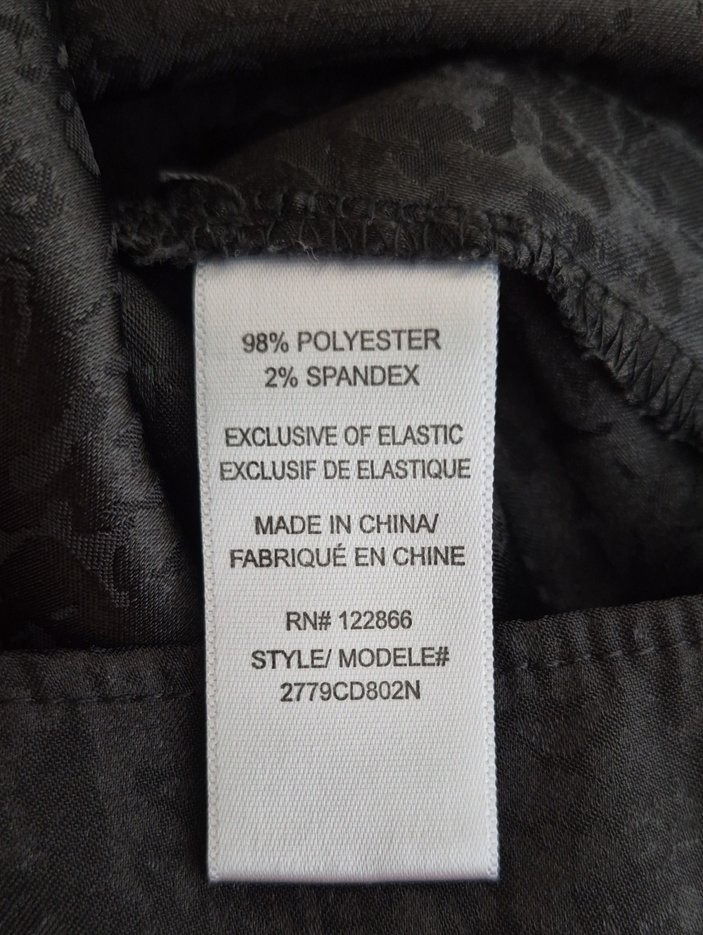 Black Crinkle Print Long Sleeve Top - Picture 4 of 8